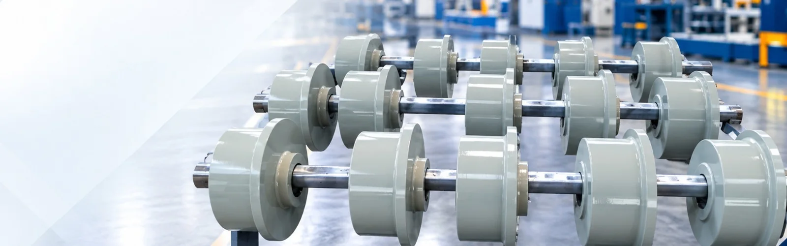 Transformer rollers on steel shafts