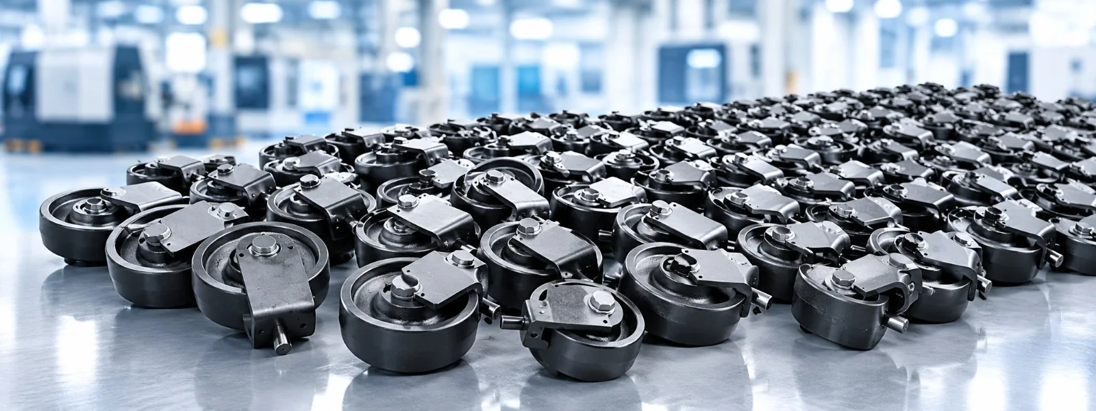 Cast iron roller wheels with mounting brackets